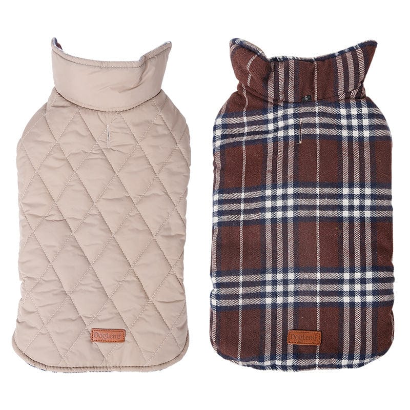 Dog Reversible Coat Warm Padded Two-Sided Winter Jacket Small Medium Large Dog Fleece Quilted Vest Waterproof Windproof Outdoor | Koossa