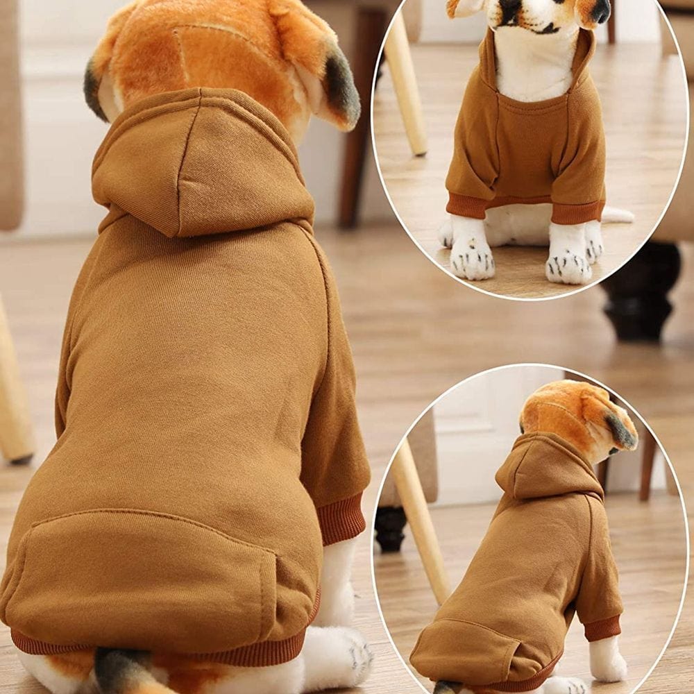 Dog Hoodie Soft Polyester Fleece Lined XS–XXL Small Large Dog Jumper Warm Winter Sweatshirt Pink Navy Red Orange | Koossa
