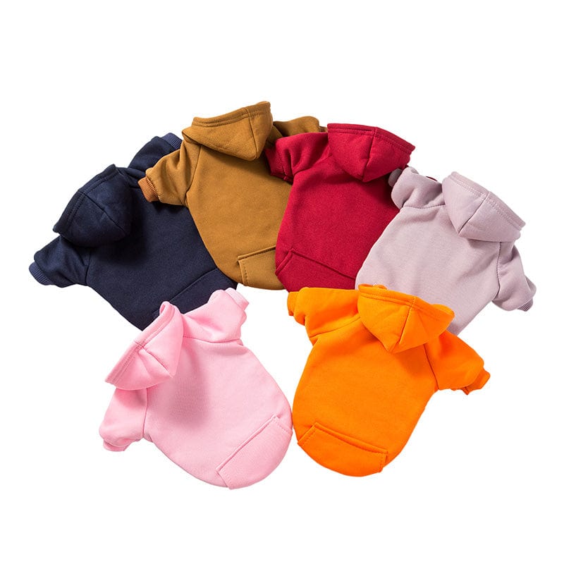 Dog Hoodie Soft Polyester Fleece Lined XS–XXL Small Large Dog Jumper Warm Winter Sweatshirt Pink Navy Red Orange | Koossa