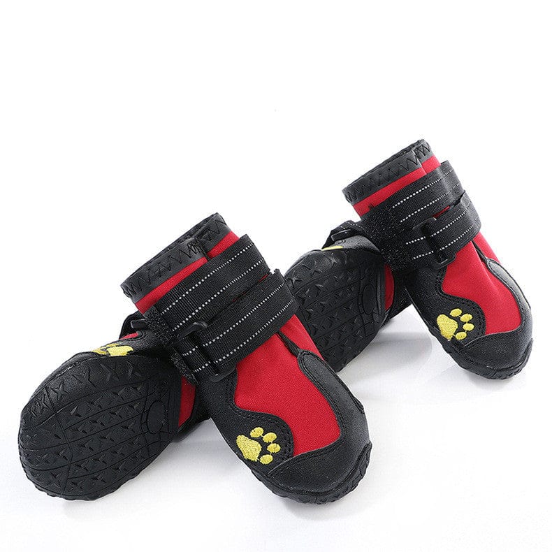 Dog Boots Waterproof PU Leather Rubber Sole Set of 4 Outdoor Paw Protector Dog Shoes Mud Snow Rain Hiking Small Medium Large | Koossa