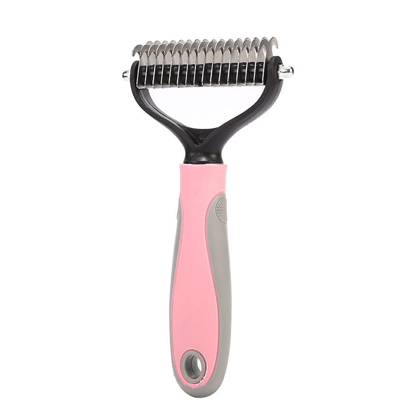 Pet Grooming Comb Dual Head Stainless Steel Deshedding Undercoat Rake Anti-Slip Cat Dog Dematting Brush Portable | Koossa