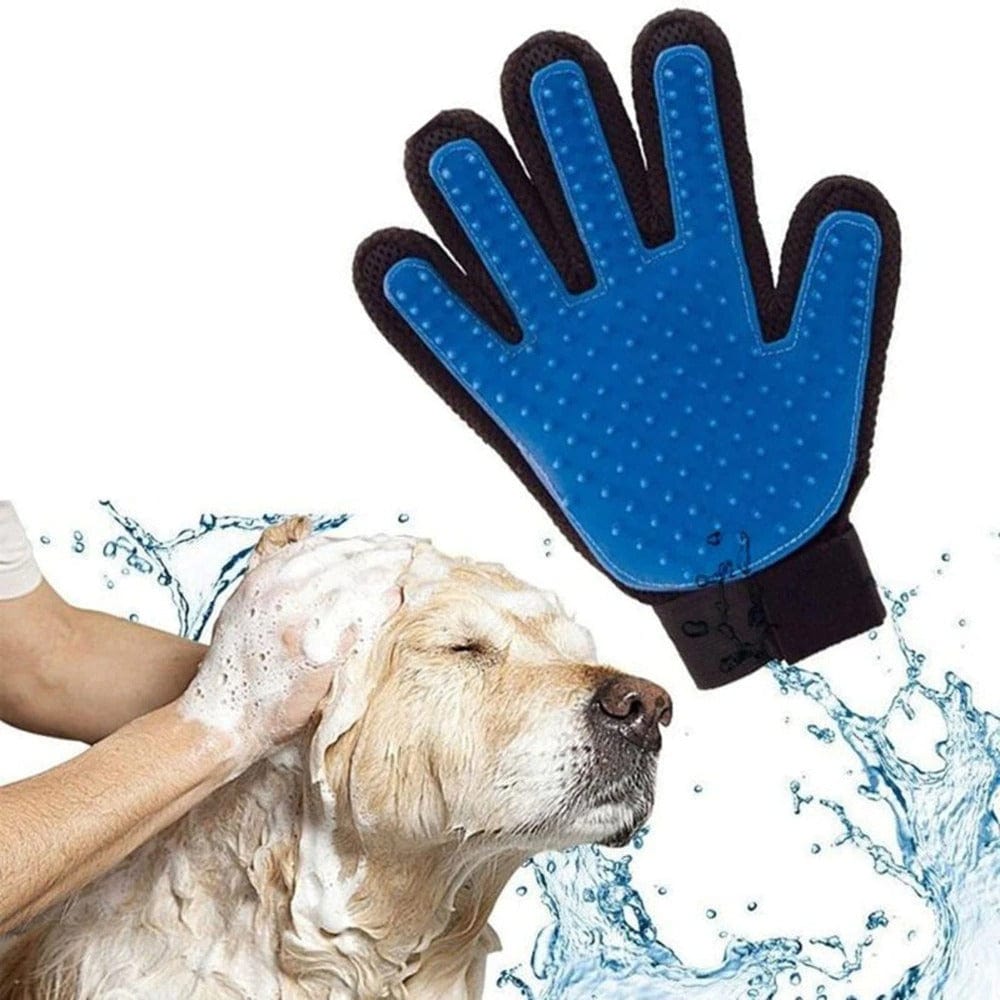 Pet Grooming Glove Silicone Bristles Adjustable Wrist Strap Deshedding Massage Cat Dog All Coat Types Washable | Koossa