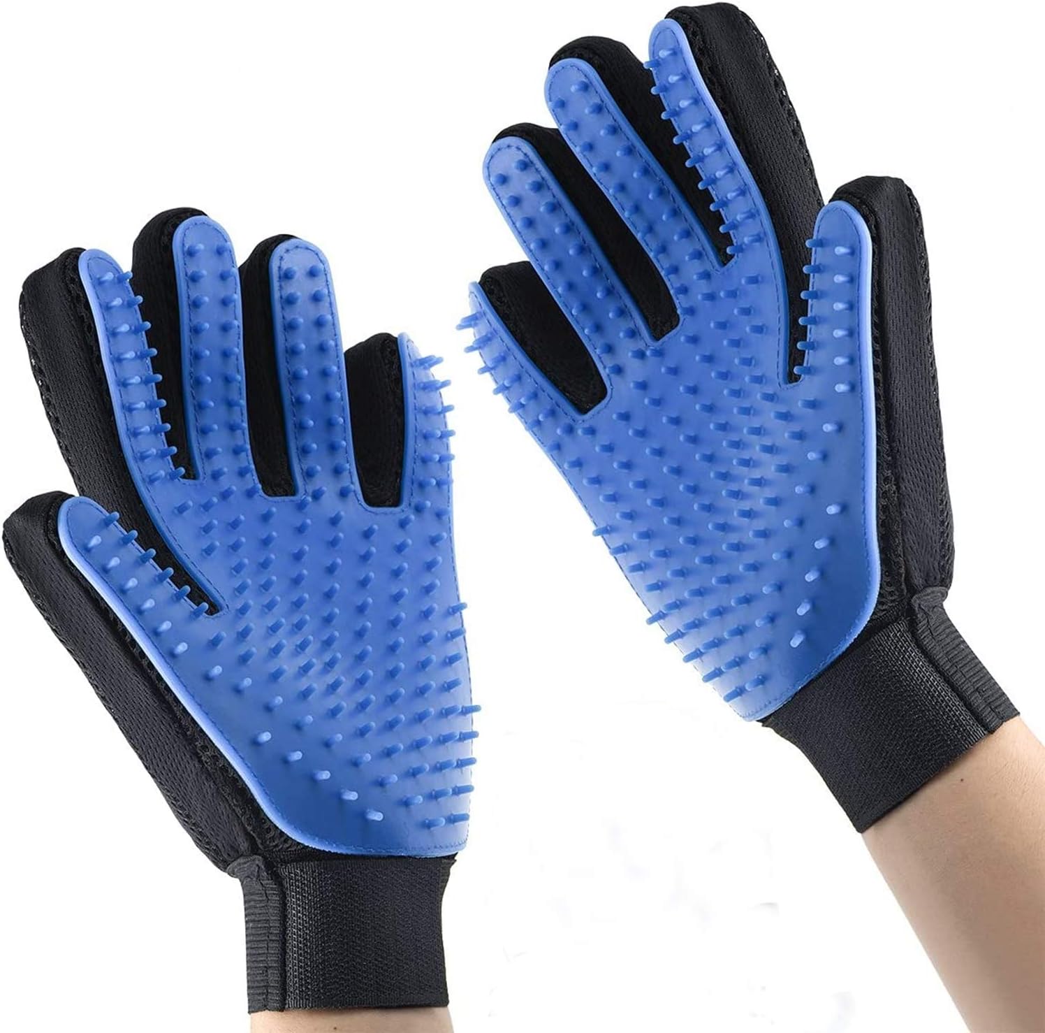 Pet Grooming Glove Silicone Bristles Adjustable Wrist Strap Deshedding Massage Cat Dog All Coat Types Washable | Koossa