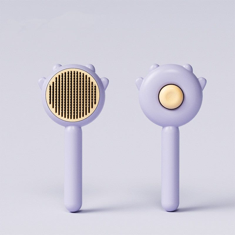 Cat Dog Self-Cleaning Grooming Brush One-Click Hair Removal Curved Bristles Non-Slip Massage Comb Deshedding Tool | Koossa