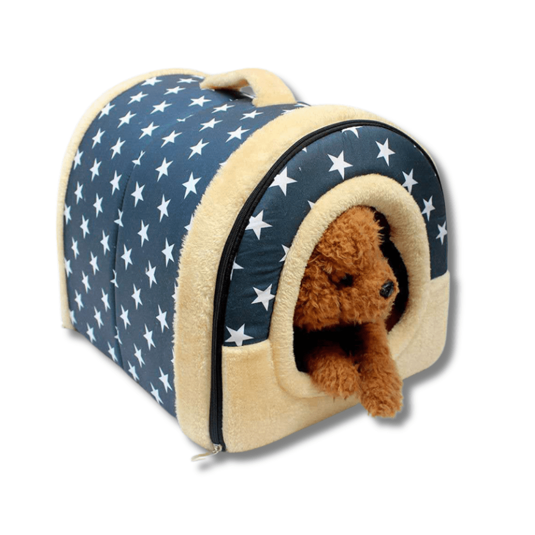 Pet Bed 2-in-1 Igloo Cave Nest Velvet Pearl Cotton Foldable Dog Cat Bed Convertible Nest Mattress Portable Travel Indoor Small Medium | Koossa