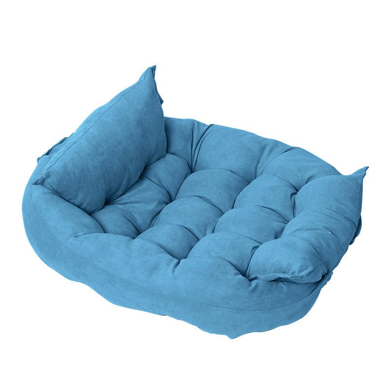 Dog Bed 3-in-1 Convertible Velvet Sofa Nest Mattress PP Cotton Luxury Dog Sofa Bed Headrest Small Medium Large Grey Pink Teal Navy Tan | Koossa
