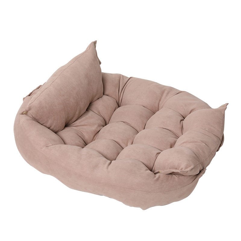 Dog Bed 3-in-1 Convertible Velvet Sofa Nest Mattress PP Cotton Luxury Dog Sofa Bed Headrest Small Medium Large Grey Pink Teal Navy Tan | Koossa