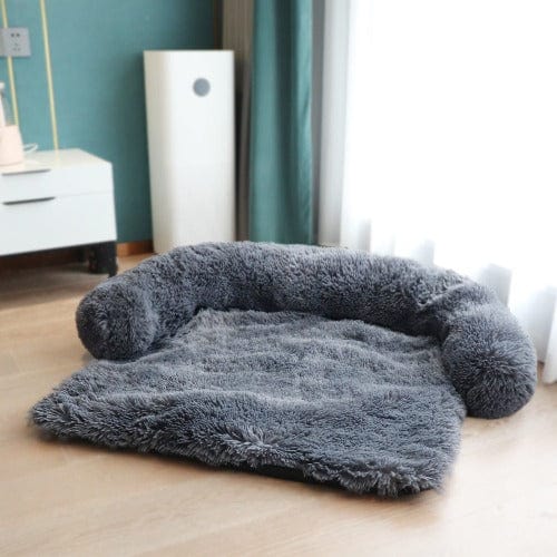 Dog Sofa Protector Plush Faux Fur Calming Couch Cover Removable Washable Bolster Anti-Anxiety Pet Sofa Cover Small Medium Large Breeds | Koossa
