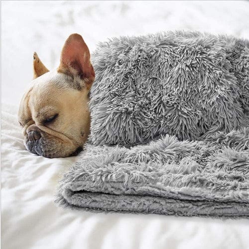 Pet Blanket Faux Fur Plush Soft Washable Dog Cat Blanket Calming Snuggle Throw Sofa Car Seat Furniture Cover Neutral | Koossa