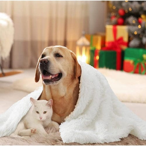Pet Blanket Faux Fur Plush Soft Washable Dog Cat Blanket Calming Snuggle Throw Sofa Car Seat Furniture Cover Neutral | Koossa