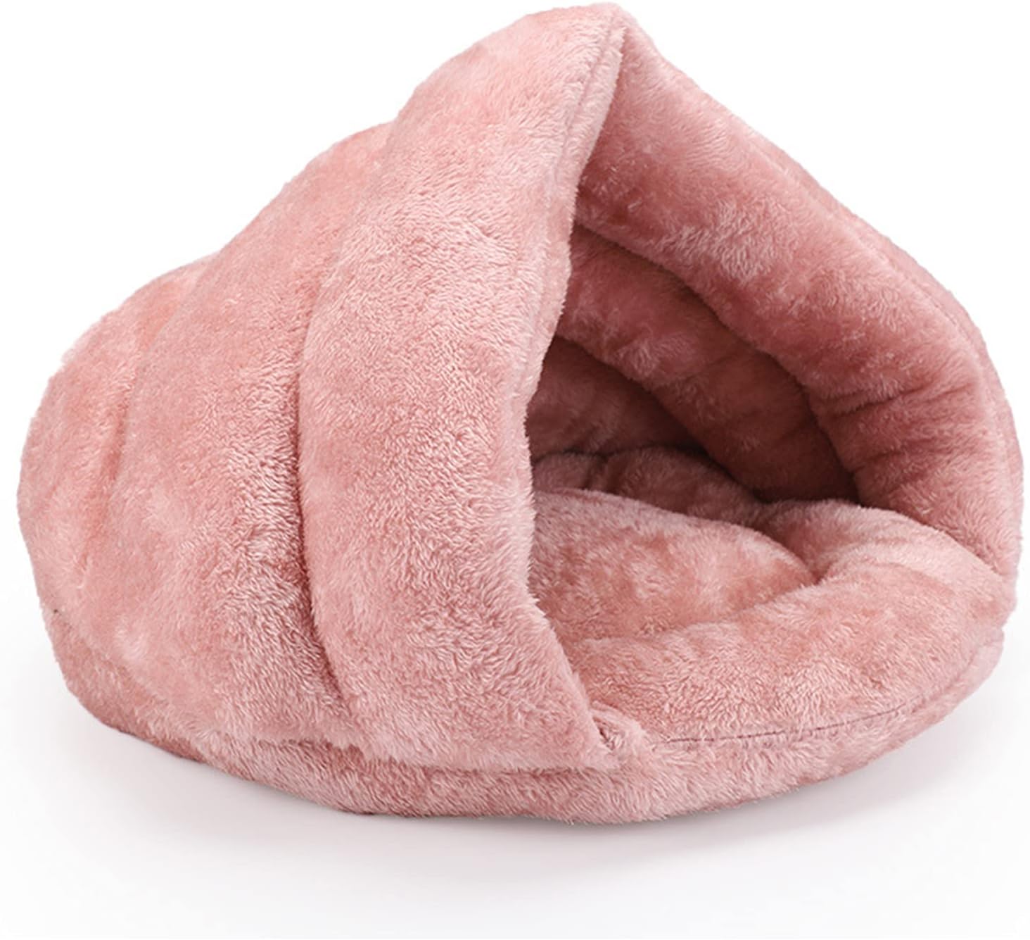 Cat Cave Bed Plush Velvet Enclosed Nest S M Padded Interior Kitten Hideout Washable Warm Indoor Cat Bed | Koossa