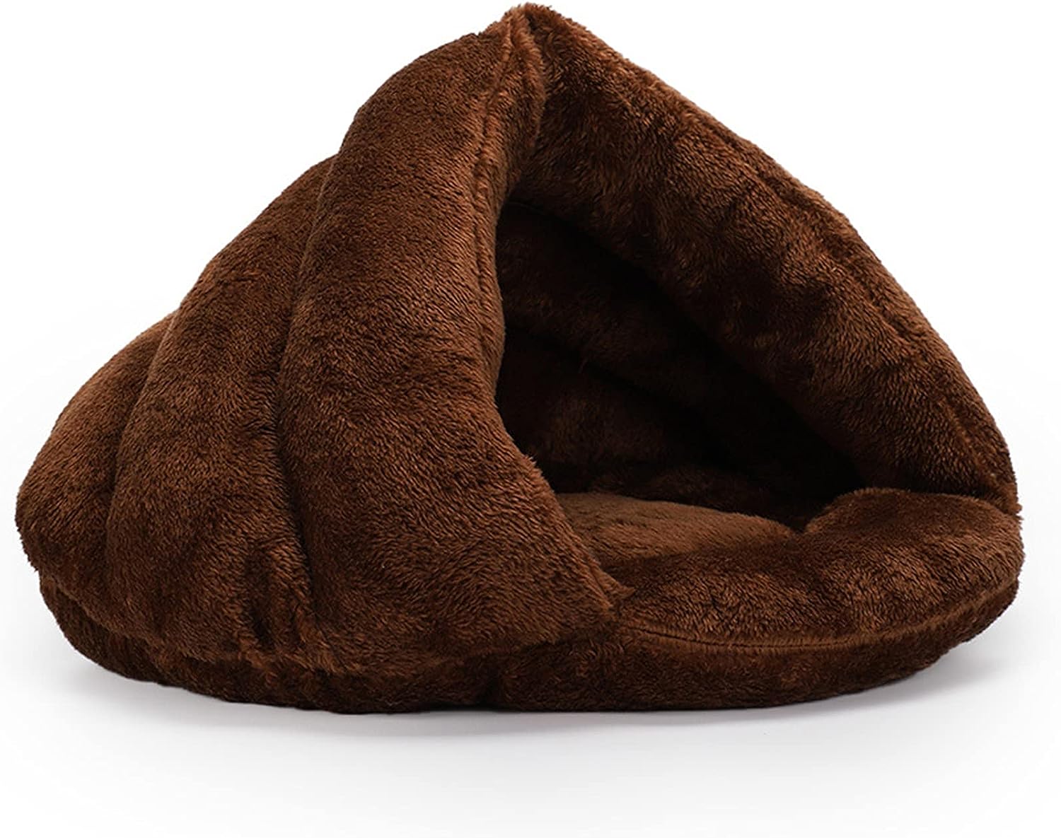 Cat Cave Bed Plush Velvet Enclosed Nest S M Padded Interior Kitten Hideout Washable Warm Indoor Cat Bed | Koossa