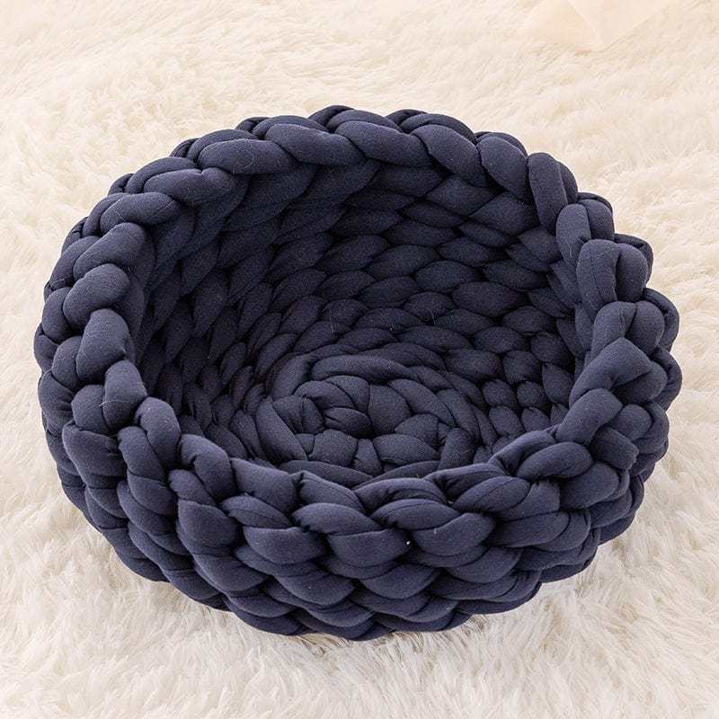 Cat Nest Bed Hand-Knitted Cotton Rope Woven S–XL Breathable Scratch-Resistant Washable Basket Cat Bed All Seasons | Koossa