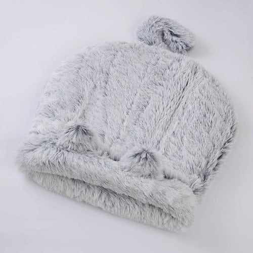 Cat Sleeping Bag Plush Faux Fur Self-Warming Hooded S M Cave Nest Bed Washable Indoor Portable Cat Bed | Koossa