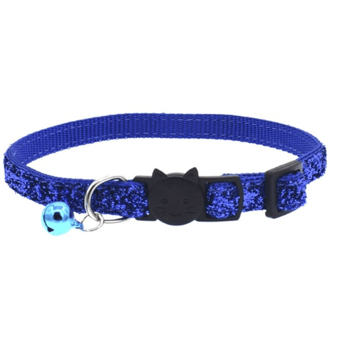 Cat Collar Glitter Adjustable 19–32cm Breakaway Bell Sparkle Safety Buckle Kitten Adult Indoor Outdoor Glamour | Koossa