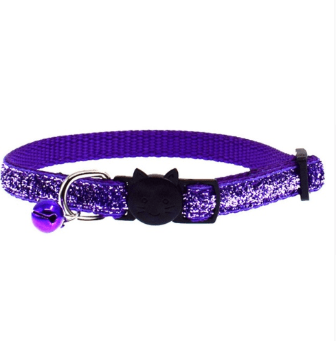 Cat Collar Glitter Adjustable 19–32cm Breakaway Bell Sparkle Safety Buckle Kitten Adult Indoor Outdoor Glamour | Koossa