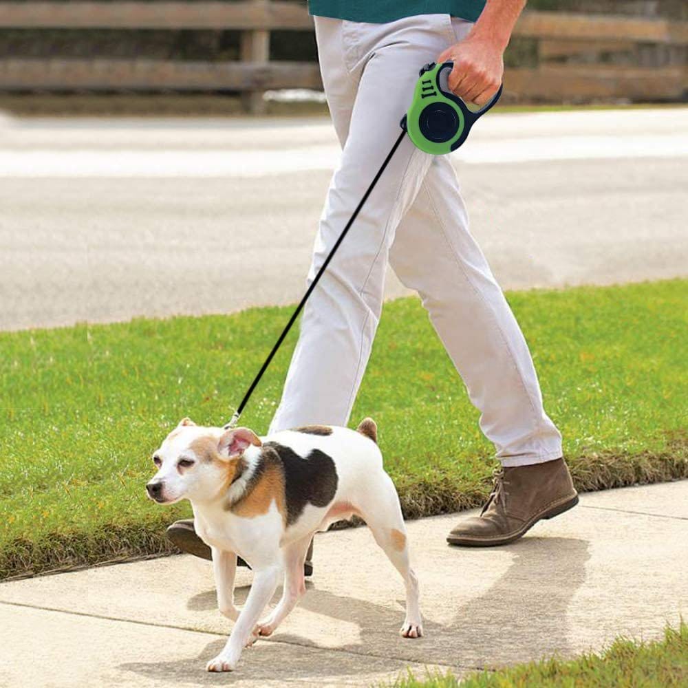 Retractable Dog Leash Nylon 3m ABS Auto-Lock 360° Swivel Tangle-Free Pause Release Button Walking Jogging Lead | Koossa