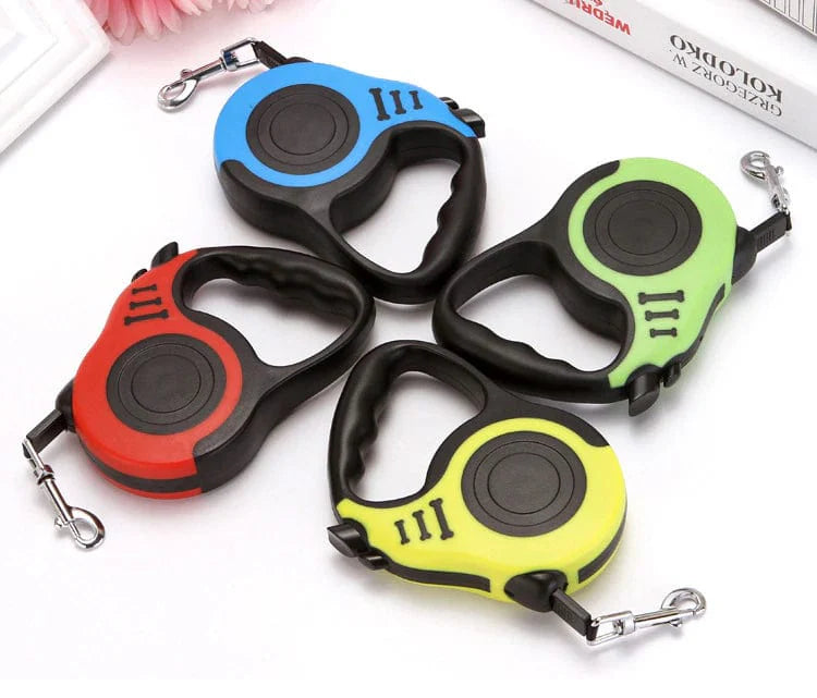 Retractable Dog Leash Nylon 3m ABS Auto-Lock 360° Swivel Tangle-Free Pause Release Button Walking Jogging Lead | Koossa