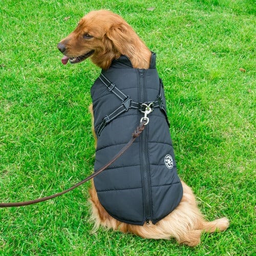 Dog Jacket Waterproof Insulated Built-In Harness Padded Winter Coat Reflective Large Medium Small Dog Windproof Outdoor Vest | Koossa