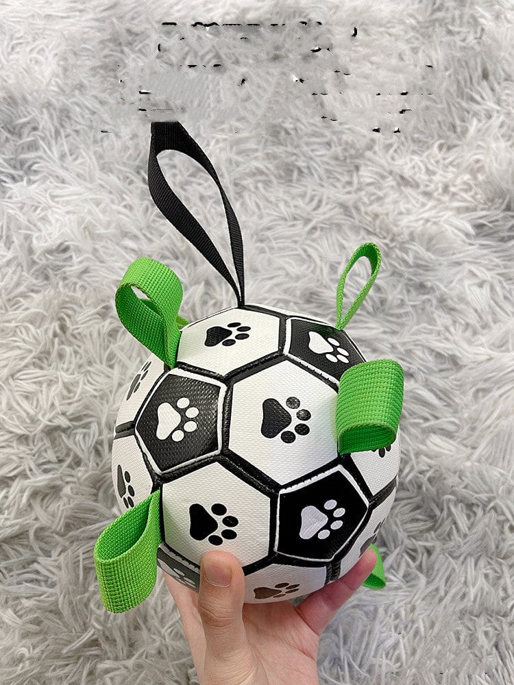 Dog Football Floating Nylon Grab Tabs Inflatable Paw Print Pool Beach Lake Fetch Toy Interactive Outdoor Dog Ball | Koossa