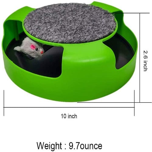 Cat Spinning Mouse Toy Scratch Pad 25cm No Battery Interactive Hunt Toy Kitten Scratcher Chase Toy Indoor | Koossa