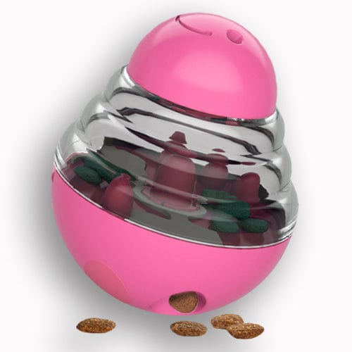 Dog Treat Dispensing Puzzle Toy Wobble Ball Slow Feeder Interactive IQ Toy Small Medium Large Dogs Cats Anti-Gulp 19cm Green Yellow Blue Pink | Koossa