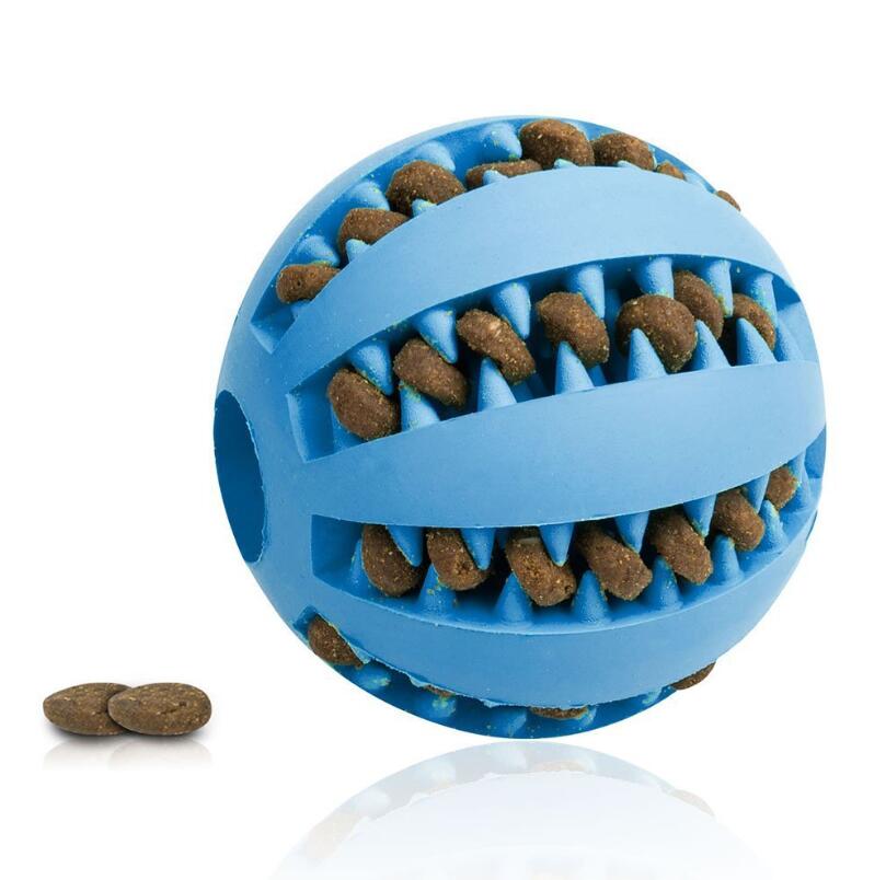 Dog Treat Dispensing Ball Rubber 7cm Non-Toxic Slow Feeder Interactive Puzzle Toy Mental Stimulation Teeth Cleaning | Koossa