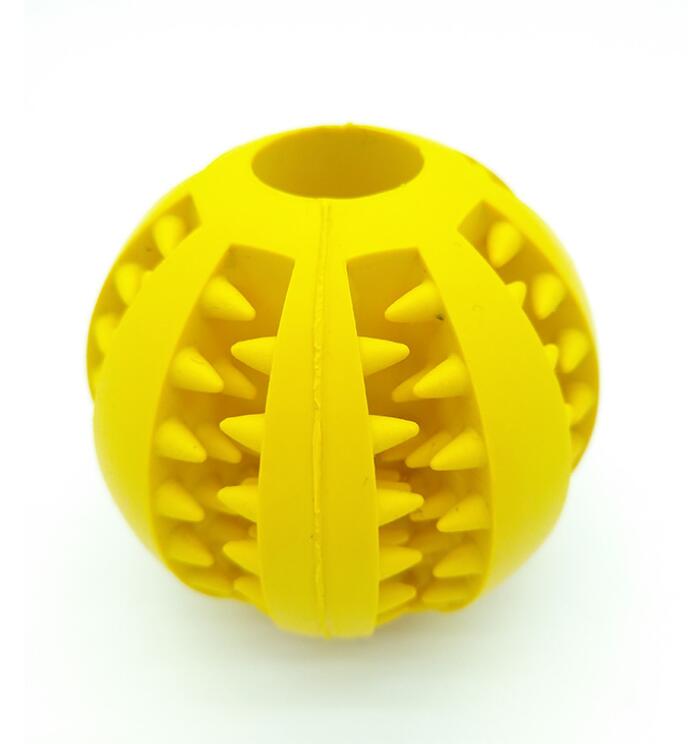 Dog Treat Dispensing Ball Rubber 7cm Non-Toxic Slow Feeder Interactive Puzzle Toy Mental Stimulation Teeth Cleaning | Koossa