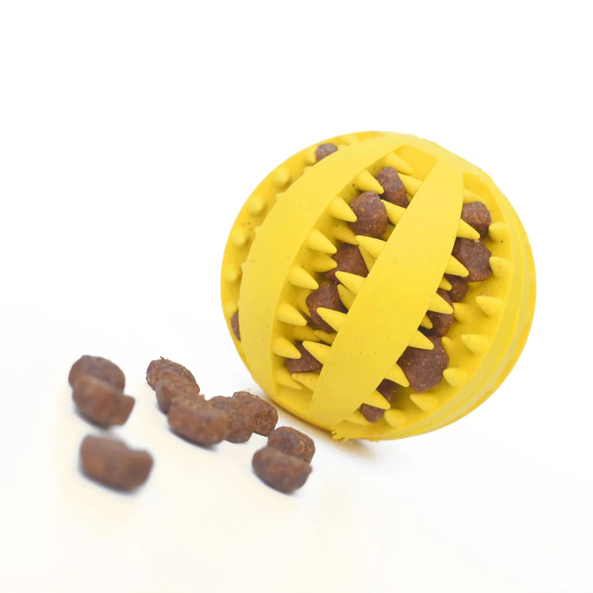 Dog Treat Dispensing Ball Rubber 7cm Non-Toxic Slow Feeder Interactive Puzzle Toy Mental Stimulation Teeth Cleaning | Koossa