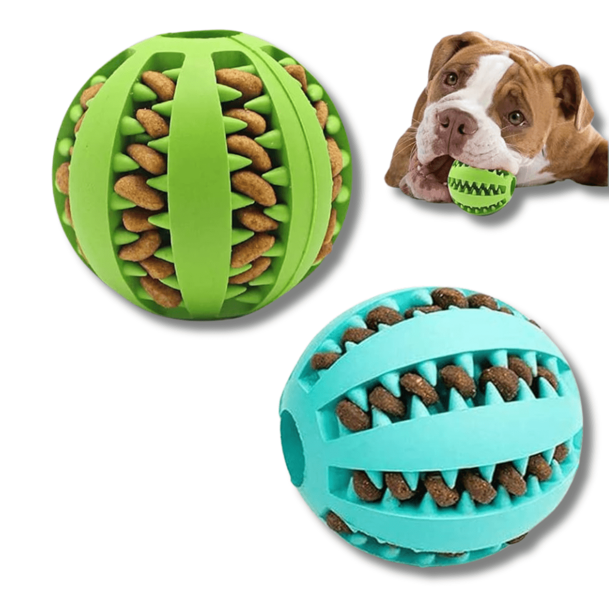 Dog Treat Dispensing Ball Rubber 7cm Non-Toxic Slow Feeder Interactive Puzzle Toy Mental Stimulation Teeth Cleaning | Koossa