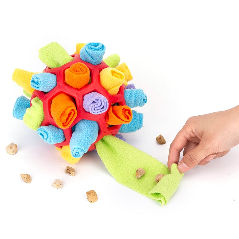 Dog Snuffle Ball Fleece Rubber Treat Puzzle Toy Interactive Nose Work Mental Stimulation Anxiety Relief Indoor | Koossa