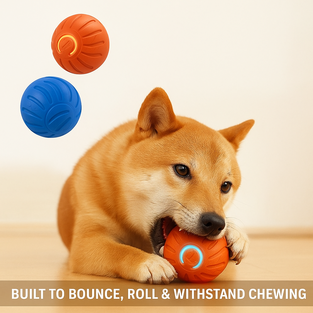 Dog Interactive Ball Electric Self-Moving 5.2cm TPU BPA-Free USB-C Rechargeable Smart Sensor Obstacle Dodge 2 Modes | Koossa