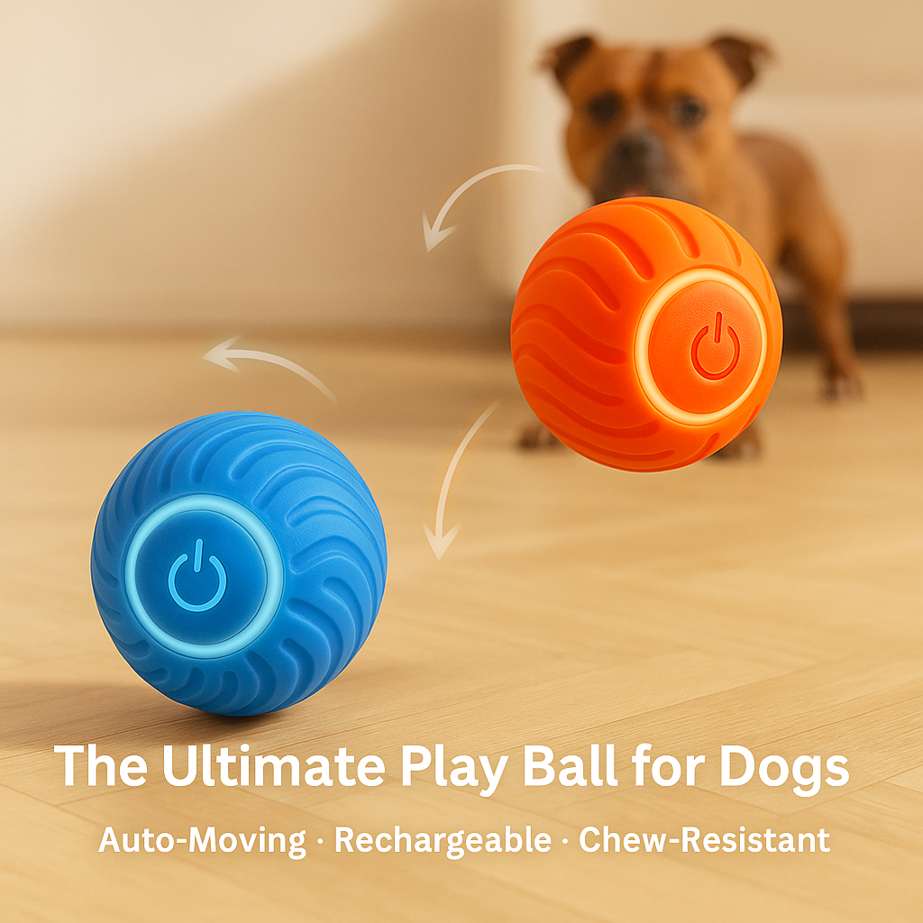 Dog Interactive Ball Electric Self-Moving 5.2cm TPU BPA-Free USB-C Rechargeable Smart Sensor Obstacle Dodge 2 Modes | Koossa