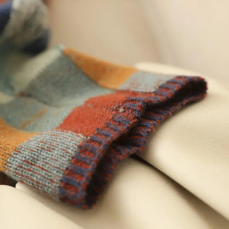 Women's Turtleneck Jumper in Mixed Colours — Elegant Autumn Knitwear for Sophisticated Style | Koossa