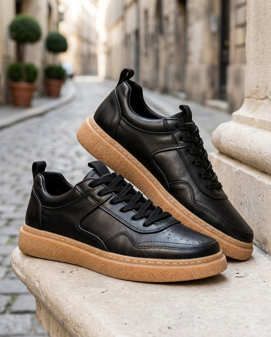 Men's Platform Sneakers Chunky Sole Suede Leather Athletic Shoes Casual Street Fashion Everyday Comfort for Walking Running Gym | Lonoma