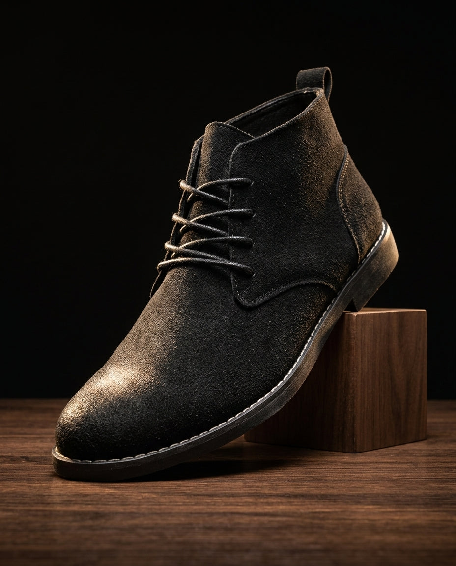 Men's Genuine Suede Chukka Boots – Lace-Up Ankle Boot with Flexible Sole, Casual Dress Boot for Everyday Wear, Office & Weekend | Lonoma
