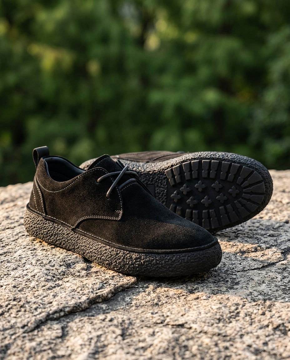 Men's Suede Hiking Shoes Outdoor Trail Sneakers with Cushioned Sole for Everyday Comfort Casual Walking Footwear | Lonoma