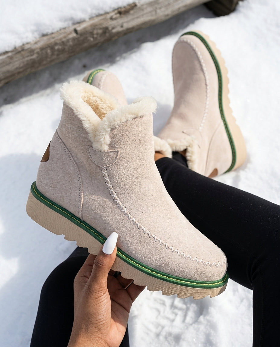 Women's Platform Slip-On Boots with Plush Fleece Interior for Winter | Lonoma