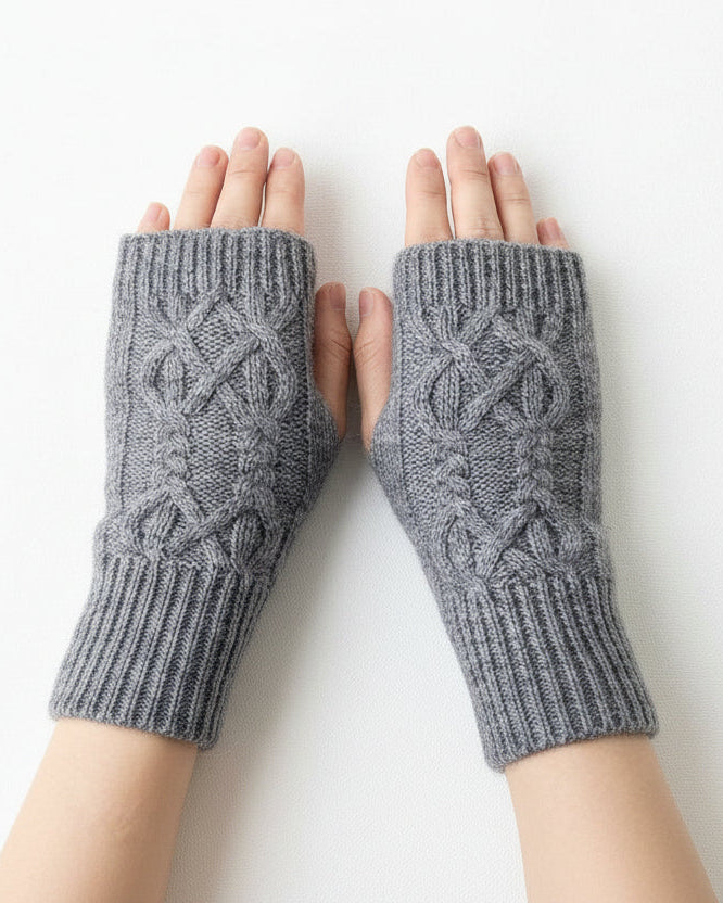 Fingerless Cable Knit Hand Warmers for Women – Cozy Wrist Gloves for Cold Weather, Texting & Typing | Lonoma
