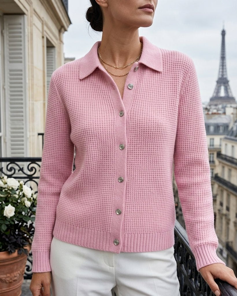 Women's Button-Front Cardigan Sweater with Ribbed Texture – Relaxed Fit Long Sleeve Top for Work, Weekend & Layering | Lonoma