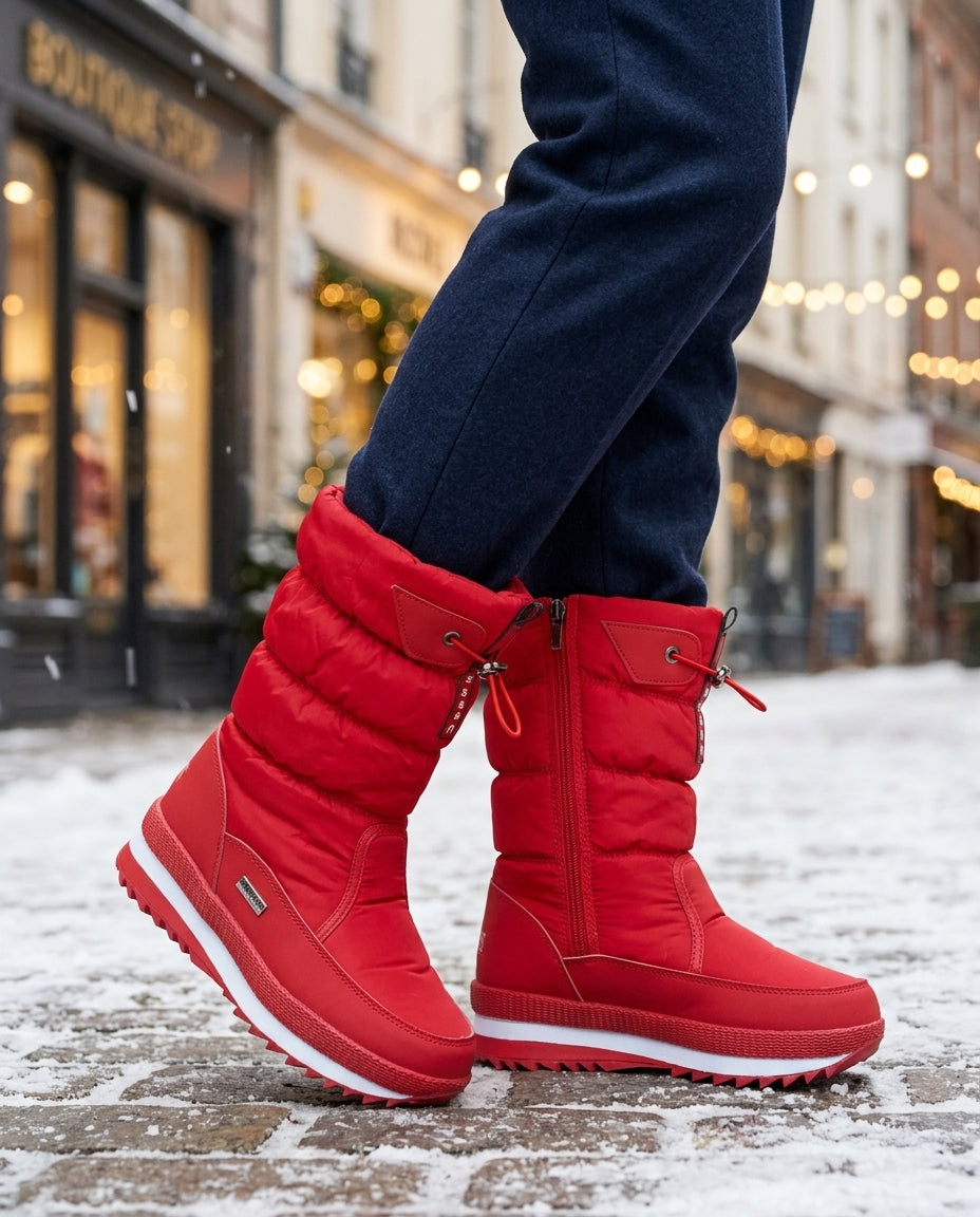 Women's Insulated Winter Boots with Side Zip, Non-Slip Grip for Snow & Ice | Waterproof Puffer-Style Footwear | Lonoma