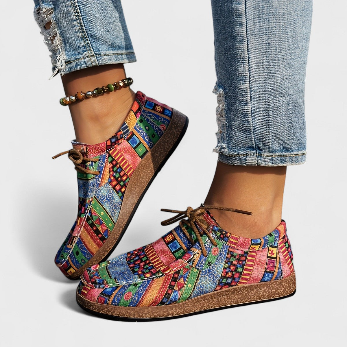 Women's Supportive Slip-On Shoes in Red, Khaki, Blue and Multicolour – Lightweight Comfort for Everyday Wear | Koossa