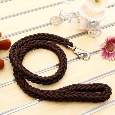 Dog Lead Braided Nylon 1.3m Heavy Duty Thick Strong Black Army Green Coffee Red Blue Purple Walking Leash Large Dogs | Koossa