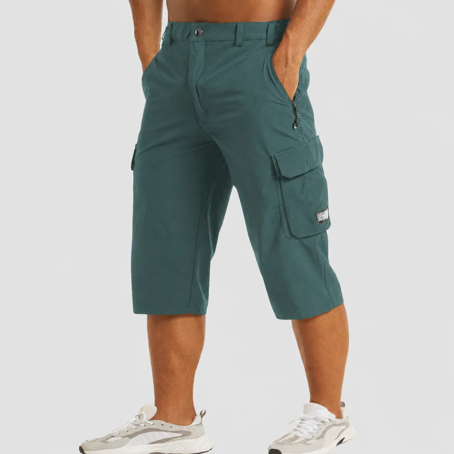 Men's Stretch Cargo Shorts with Zip Pockets in Multiple Colours Casual Summer Holiday Weekend Wear | Koossa