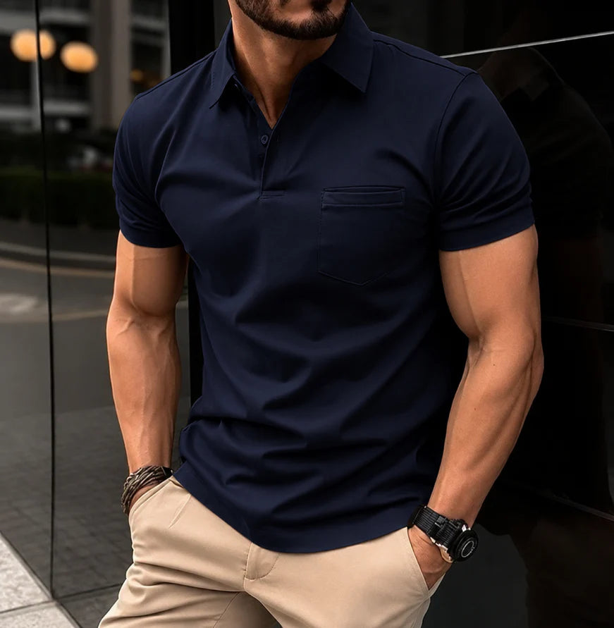 Men's Slim-Fit Collared Polo Shirt in Classic Colours – Effortless Style for Work and Weekend | Koossa