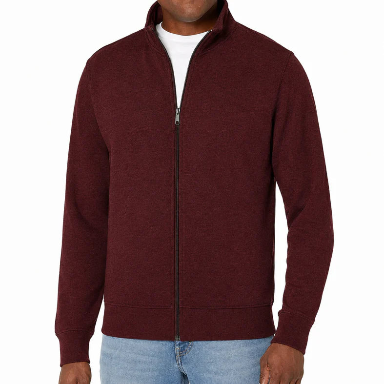 Men's Full-Zip Track Sweatshirt in Eight Colours with Standing Collar and Side Pockets for Casual Layering and Weekend Wear | Koossa