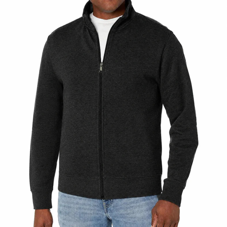 Men's Full-Zip Track Sweatshirt in Eight Colours with Standing Collar and Side Pockets for Casual Layering and Weekend Wear | Koossa