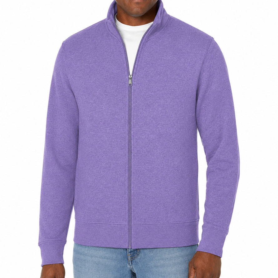Men's Full-Zip Track Sweatshirt in Eight Colours with Standing Collar and Side Pockets for Casual Layering and Weekend Wear | Koossa