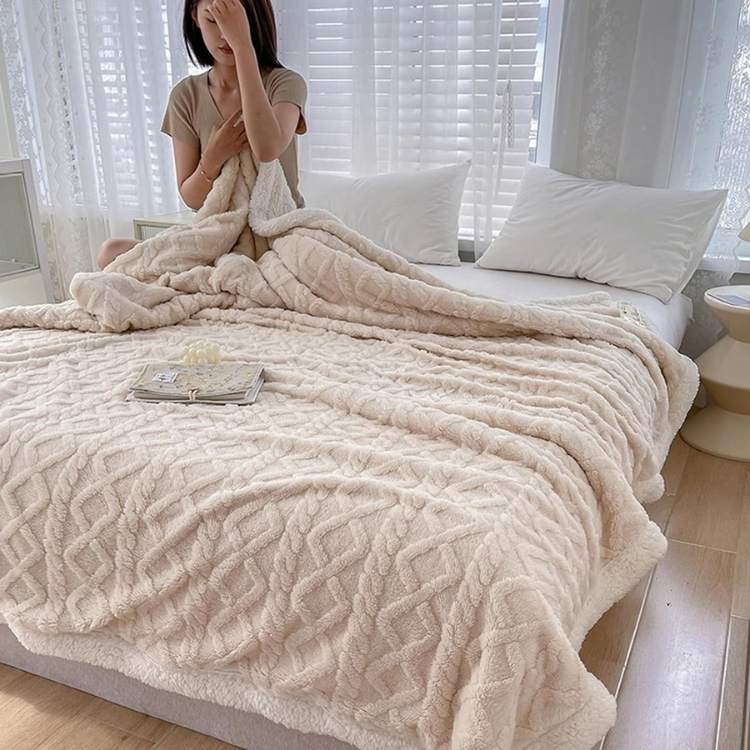 Couverture lestée sherpa 150 × 200 cm gris douceur chaleur apaisante confort optimal détente sommeil réparateur | Koossa