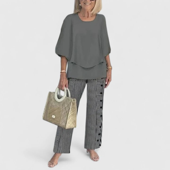 Women's Relaxed Two-Piece Co-Ord Set in Lightweight Fabric for Effortless Everyday Style and Smart Casual Occasions | Koossa